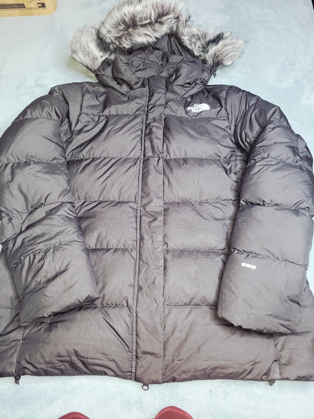 The North Face Women’s Gotham Down Parka Jacket Black XXL 550 Fill Faux Fur